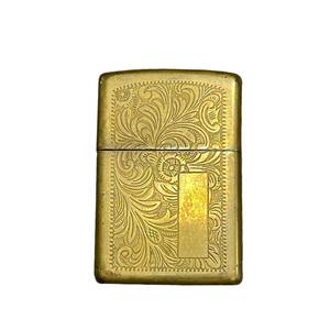 【中古品】 ZIPPO ジッポ ベネチアン 唐草 両面彫刻 ゴールド ゴールドインナー インナー ライター 喫煙具 A63368RK