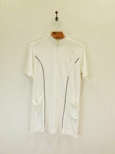 LU0296 ○送料無料 古着 レディース ナース服 Lサイズ オフホワイト ナースジャケット 介護服 作業用 病院服 白衣 ナースウェア 半袖 看護