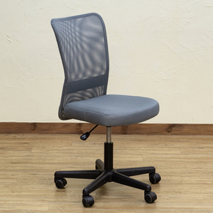 オフィスチェアー メッシュ布シート デスクチェア 昇降式 高さ調節 静音 PUキャスター 椅子 シンプル グレー HAY-10(GR)