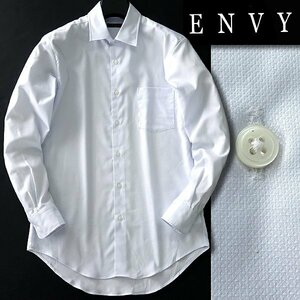 新品 山喜 エンビオム ファインクロス ストレッチ ドレス シャツ M 白系 【HJD559_10】 ENVY HOMME メンズ 長袖 吸水速乾 イージーケア