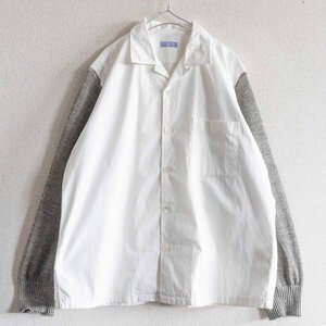 【AD1999】COMME des GARCONS HOMME【90s オープンカラー ボックスシルエット シャツ】袖切り替え ニット ギャルソン オム 2405136