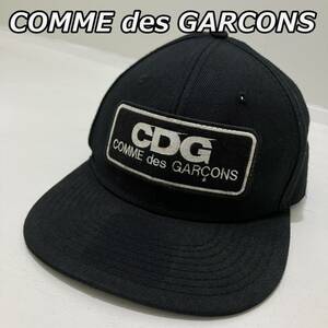 【CDG COMME des GARCONS】シーディージー コムデギャルソン ボックスロゴ 6パネル スナップバック キャップ 黒 ブラック