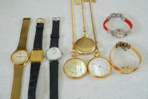 F1082 記念品 SEIKO/CITIZENなど 腕時計 懐中時計 8点セット クォーツ アクセサリー 大量 まとめて おまとめ まとめ売り 不動品
