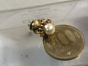 K18金　真珠のタイピン　1円
