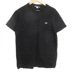 ラコステ LACOSTE Tシャツ カットソー 半袖 クルーネック ロゴ刺? XXS 黒 ブラック /FF47 メンズ