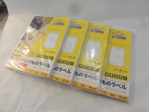 TTOWN★ 未使用パッケージ傷み 4パック（計400枚）PLUS ラベル用紙 A4 ノーカット ME-500T 送料送料　B-45