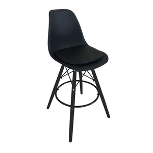 椅子 おしゃれ カウンターチェア イームズハイチェア クッション付き 黒 シンプル リプロダクト リビング イームズシェルハイ ブラック