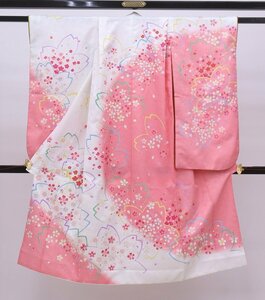 inagoya★かわいい着物☆キラキラのラインストーン付き☆彡 【四つ身単品】 7歳用 女の子 ポリエステル 着用可 中古品 z1843my