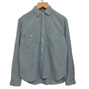 【 Ron Herman 】 カシミヤ 混 シャンブレー ワーク シャツ 猫目 釦 S ロンハーマン chambray shirt