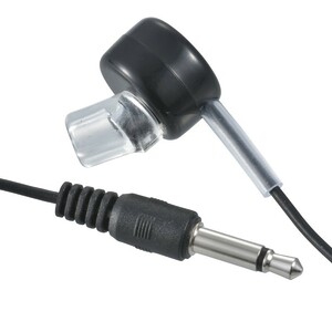 AudioComm 片耳モノラルイヤホン φ3.5ミニプラグ 5m ブラック_EAR-B355-K 03-3171 オーム電機