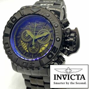 【定価24万円】★グラスが特徴的! ☆デカ重! インビクタ INVICTA シーハンター メンズ 腕時計 クロノグラフ クォーツ ブラック 新品即納