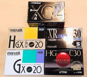 新品未開封/長期保管品 TDK/maxell/Victor TC-30HGF/ST-C30XR(B)/TC-20GX・E/TC-20HGX[G]E/2ST-C30XGB 6本セット コンパクトビデオカセット