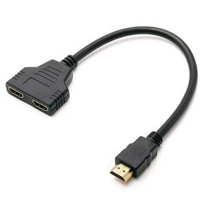 HDMI分岐ケーブル 1080p フルHD対応 分配ケーブル 1入力/2出力 HDMIスプリッター 2台モニター同時接続 金メッキ端子 