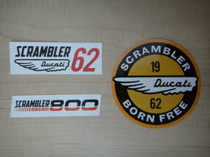 ☆ DUCATI スクランブラー ドカティ ステッカー 3枚セット 未使用 #1 ☆ 未使用 SCRAMBLER デカール