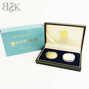 1988年 ソウルオリンピック 記念硬貨 貨幣 銀貨 コイン 5000ウォン/2000ウォン 2枚セット ケース付 ■