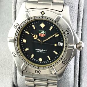 【1円箱付】TAG HEUER タグ ホイヤー 腕時計 メンズ WE1110 ブラック文字盤 プロフェッショナル 200m デイト 可動品