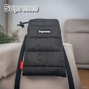 Supreme シュプリーム パファーネックポーチ ロゴ スマホ ブラック