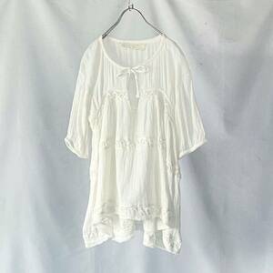 Made in Mexico ivory gauze pullover blouse メキシコ製アイボリーガーゼチュニックブラウス
