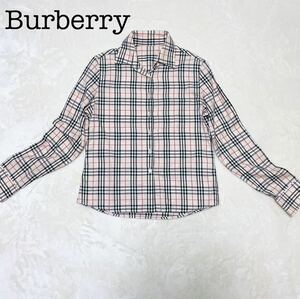 1円 《美品》Burberry バーバリー シャツ ブラウス トップス ベージュ ノバチェック コットン 長袖 春 レディース