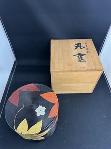 未使用 保管品 アソベ光石造 丸重 二段 重箱 紅葉 桜