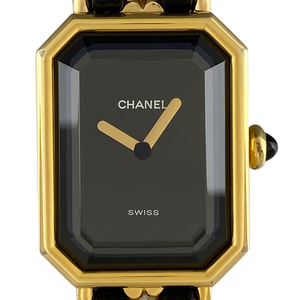シャネル CHANEL プルミエール Mサイズ H0001 腕時計 SS レザー クォーツ ブラック レディース 【中古】