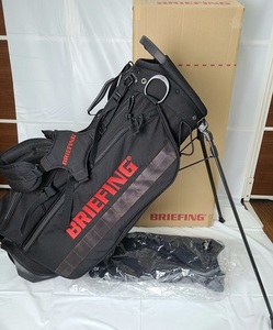 BRIEFING GOLF キャディバッグ CR-4 #02 ブリーフィング ゴルフ ブラック×レッド 黒赤 9.5型 スタンド フードのみ未使用 ゴルフバッグ