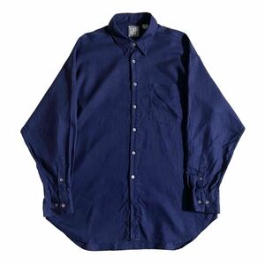 【90s 香港製 OLD GAP 長袖 リネンシャツ M】ビンテージ 古着 麻 ネイビー インディゴ スウェット ギャップ orvis L.L.Bean eddie USA製