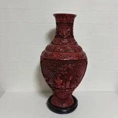 中国美術　花瓶　骨董品　壺　赤壺　花器　花入れ　花立て　インテリア　置物