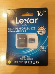GoPro推奨　Lexar　633倍速シリーズ　microSDHC　16GB　LSDMI16GB633B　新品　即決