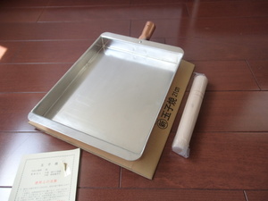 即落札 新品未使用 銅卵焼きフライパン鍋 21㎝×25,5㎝×3㎝ 日本製 銅製玉子焼き 日本製　銅　玉子焼　卵焼　たまご　焼き　鍋　玉子焼