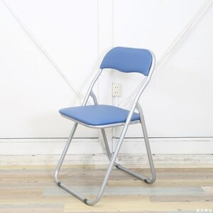 【６脚セット】新品未使用　折りたたみイス　折り畳みイス　パイプ椅子　ブルー　KC-1000