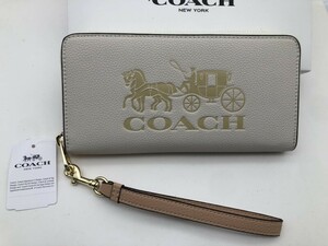 コーチ COACH 長財布 財布 ジップ ウォレット ラウンドファスナー レザー レディース ホワイト新品 未使用 贈り物y060C C3548