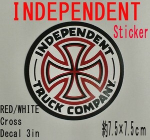 INDEPENDENT/インデペンデント RED/WHITE CROSS DECAL 3 STICKER/ステッカー シール スケボー