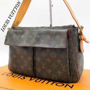 【美品・希少モデル】LOUIS VUITTON ルイヴィトン ハンドバッグ ショルダーバッグ モノグラム ヴィバシテ GM PVC レザー ブラウン