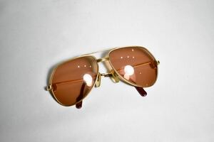 人気【Cartier/カルティエ】トリニティ フルリム ゴールドフレーム ティアドロップ サングラス フランス製 眼鏡
