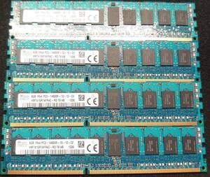 BIOS起動確認済　8GB 4枚セット 計32GB DDR3-1866 PC3-14900R Registered RDIMM 1Rx4 HMT41GR7AFR4C-RD