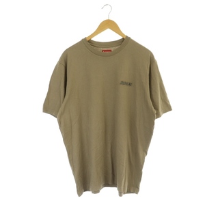 シュプリーム SUPREME 23SS Washed Script S/S Top Tシャツ カットソー 半袖 ロゴ 刺繍 コットン M ベージュ グレー