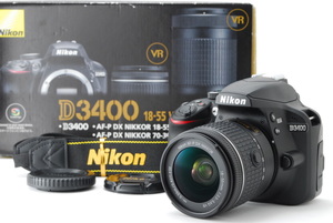 Nikon ニコン D3400 レンズキット 新品SD32GB付き ショット数209回