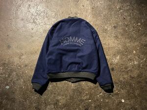 HOMME COMME des GARCONS 78~84 ロゴリバーシブルスタジャン オムコムデギャルソン デカオム 1978~1984 HJ-090380 M ネイビー