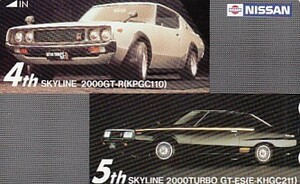 ●日産スカイライン2000GTR 4th 5thテレカ