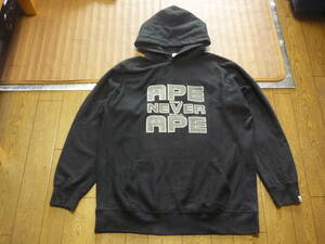 90s　初期　A BATHING APE　エイプ　ASNKA Logo　パーカー　ブラック　サイズXL