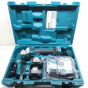 【通電確認済】makita マキタ 充電式ディスクグラインダ GA412DRGX 100mmモデル GA412D 電動工具 充電器/バッテリー×2/ケース付き