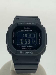 CASIO◆ソーラー腕時計_BABY-G/デジタル/ラバー/BLK/BLK