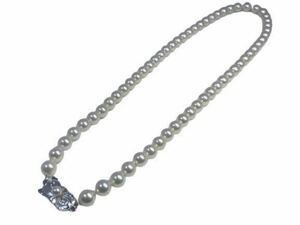 【1円スタート!!】MIKIMOTO ミキモト シルバー パール ネックレス アコヤ真珠 akoya pearls 全長約44cm 珠：6.54mm前後 トップパール3.90mm