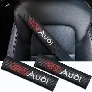 2個セット Audi アウディ カーボンファイバー シートベルトパッド シートベルトカバー ショルダーパッド ロゴ刺繍 g