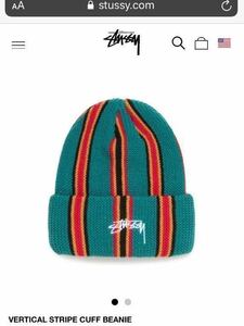 STUSSY VERTICAL STRIPE CUFF BEANIE ニット帽