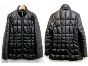 ★美USED・MONCLER/レザーダウンジャケット・焦茶・１★