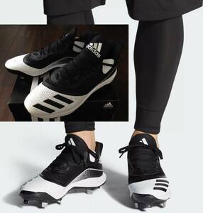 【既決USA】Adidas・アディダス@ベースボールスパイクシューズ 【Adidas Icon V Bounce Metal Baseball Cleats】 黒 x 白 @US12 / 30.0cm