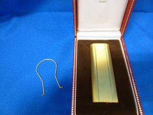 （T17954）Cartier・カルティエ・ガスライター・ゴールドカラー・オーバル・楕円形