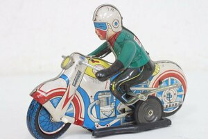 ○(1)ブリキ 玩具 バイク 当時物 昭和レトロ ゼンマイ